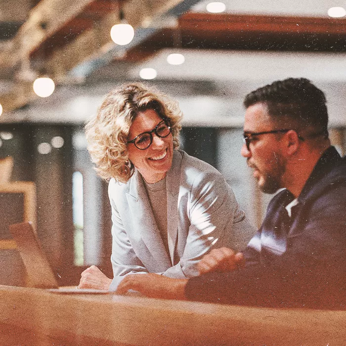 Two colleagues working together