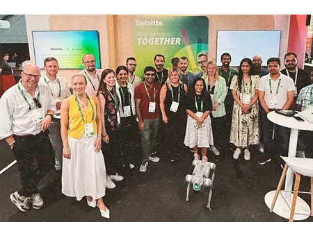 Group of smiling people facing the camera