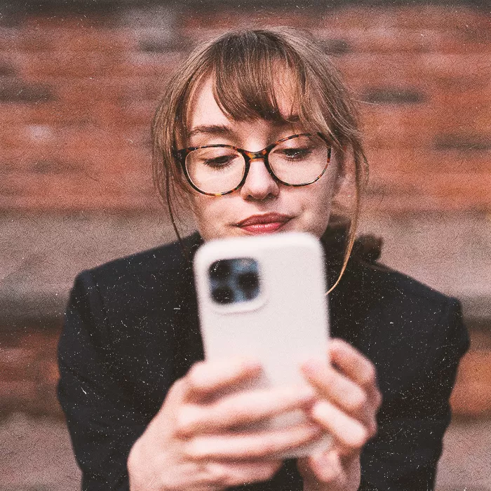 Woman looking at her phone
