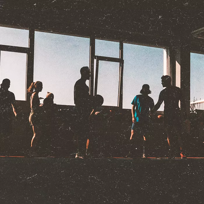 Group of people working out in the gym