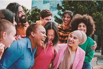 Group of laughing young people