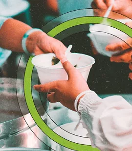 Person handing over a bowl of food
