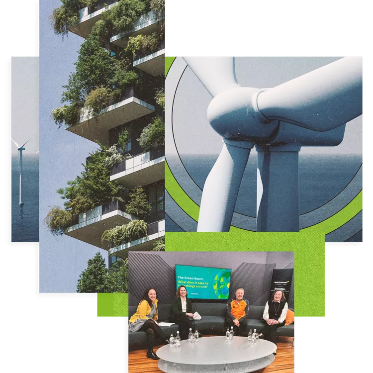 Wind turbine with the ocean in the background
