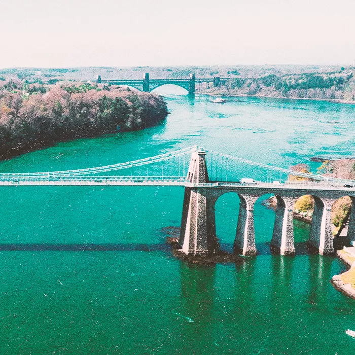 Two bridges over a river