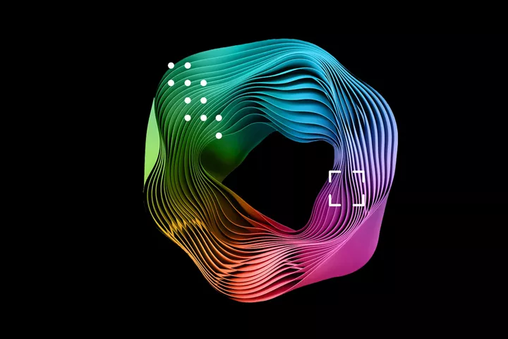 Gradient coloured curvy object