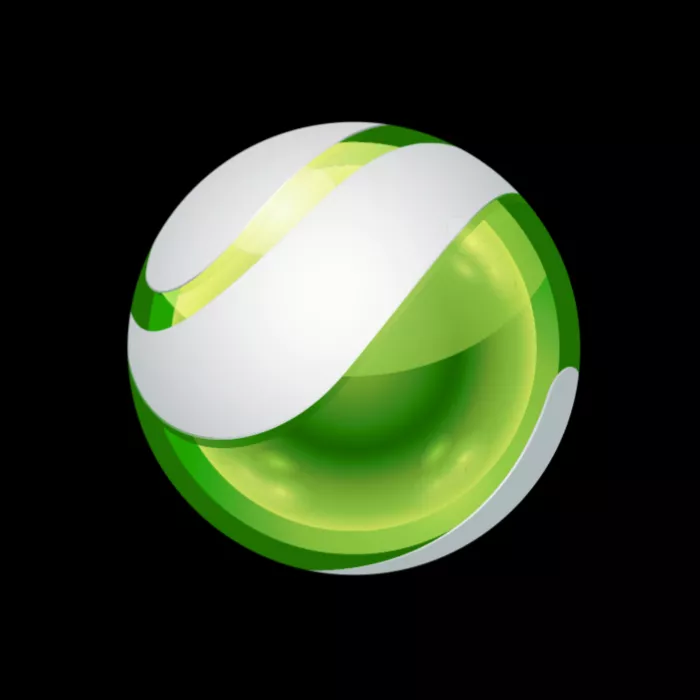 Zeleno-bílá koule symbolizující inovace a moderní technologie