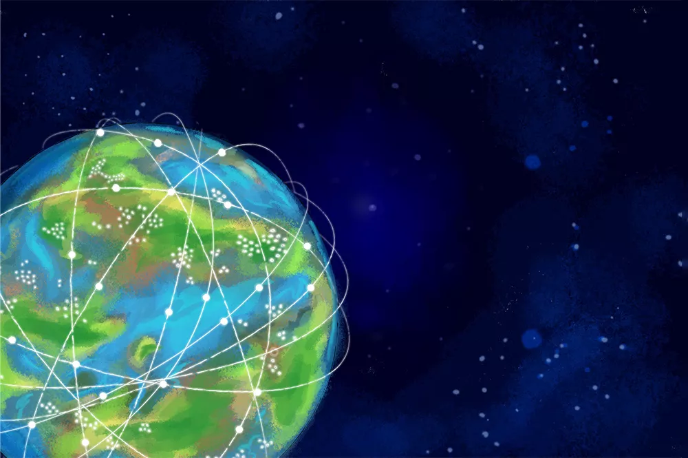 Illustration of an interconnected world.