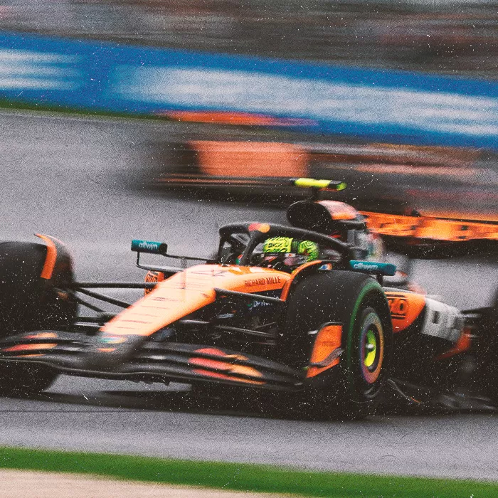 Speeding F1 car on track